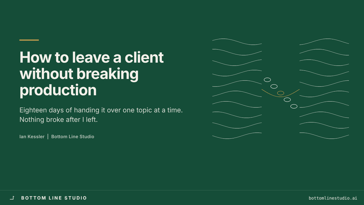 Cover: How to leave a client without breaking production — Bottom Line Studio